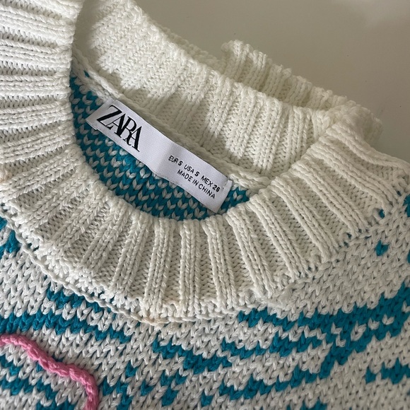 NWOT ZARA Embroidered Floral Knit Sweater Vest - Picture 9 of 9
